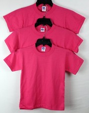 VINTAGE Russell Athletic Youth S Raspberry T-Shirts - Lot of 3