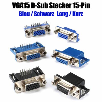 VGA15 D-Sub Stecker DIY 15-pin Serielle Buchse PCB Board Rechtwinklige Buchse