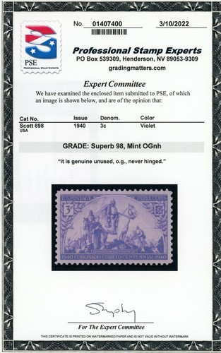 US Stamp #898 Coronado Expedition 3c - PSE Cert - SUPERB 98 - MNH - SMQ $70.00 - Picture 2 of 2