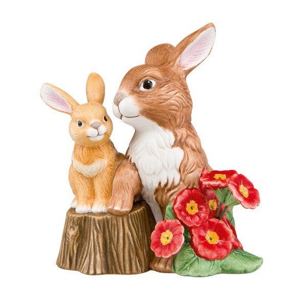 Goebel Hase Jahreshase 2016 Hasenpaar Mit Roten Primeln Neuheit Ostern-image
