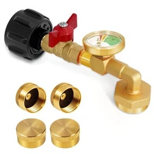 Propane Refill Adapter for 1 lb. Tanks Propane Refill Elbow Adapter with Valv...