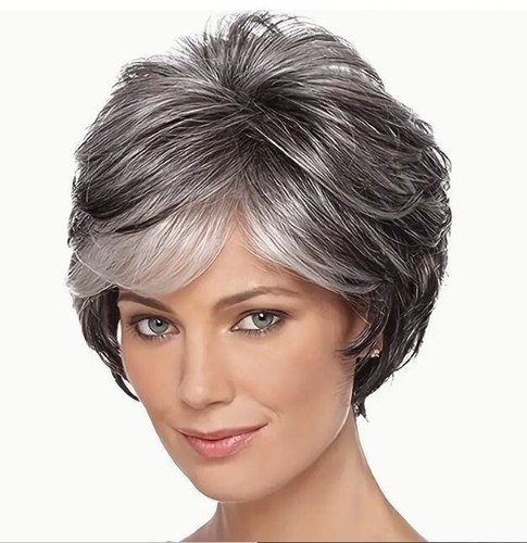 NWT Short Lightweight Wavy Curly Wig With Bangs Synthetic Premium Hair 12 Inch