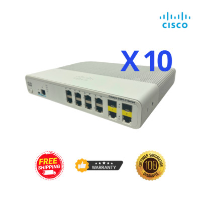 Cisco WS-C2960C-8TC-L 2960C 8-Port Ethernet Catalyst Switch, LOT X 10