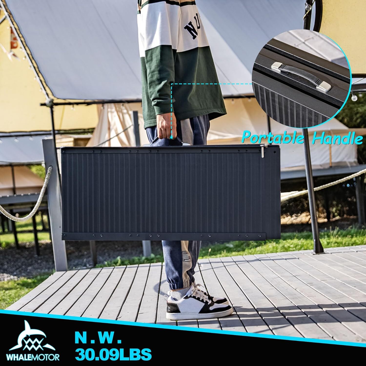 5FT Portable Home Wheelchair Ramp Anti-Slip Aluminum Steps Folding 600 LBS Black