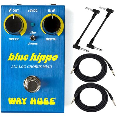 Way Huge Smalls WM61 Blue Hippo Analog Chorus Effects Pedal with Cables