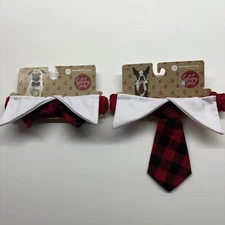 Christmas Dog Bundle Bow Tie and Neck Tie Holiday Tails Large/ XL Costume