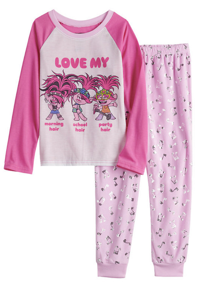 Girl's DREAMWORKS TROLLS Love My Party Hair 2-Piece Pajama Set