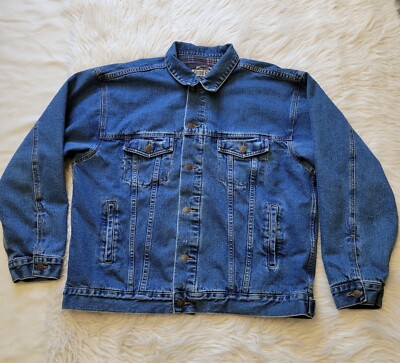Guide Gear Blue Jean Jacket LLT Denim Flannel Lined Coat Mens