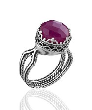 Sterling Silver Filigree Art Citrine Gemstone Women Dainty Cocktail Ring