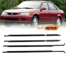 For 1995-2002 Toyota Corolla Weather Strips Window Moulding Trim Seal Belt 4 Pc