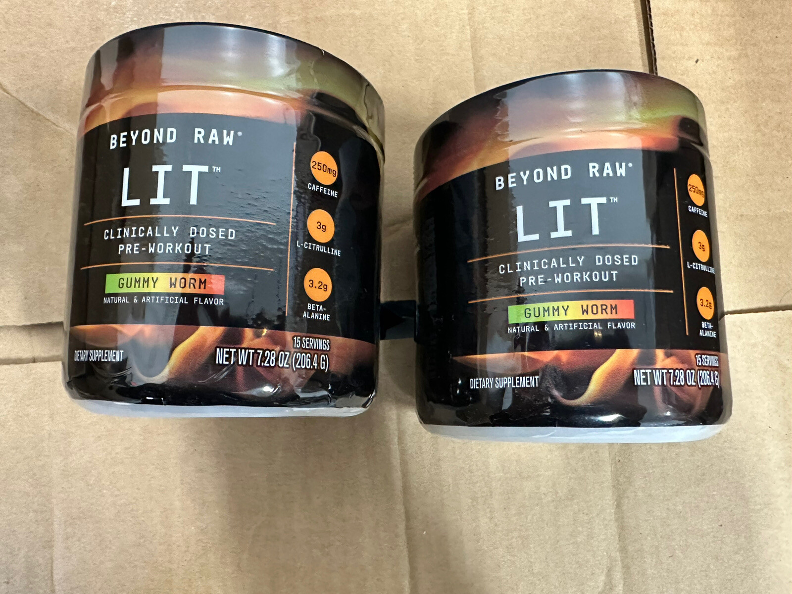 2 Packs GNC Beyond Raw Lit Preworkout 211 G Gummy Worm Exp 02 24