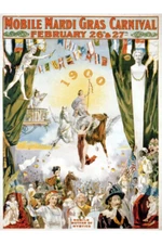 Mobile Mardi Gras Carnival 1900 Vintage Travel Art Print Poster 12x18