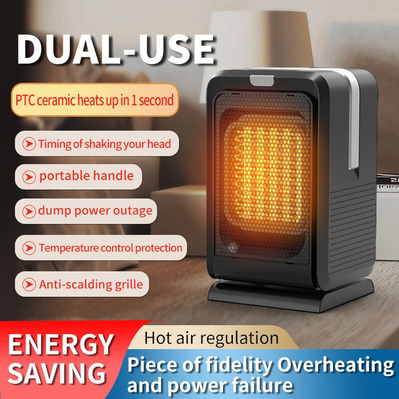2 in 1 1000W Portable Mini Space Heater Electric Desktop Warmer Fan Home  Office | eBay