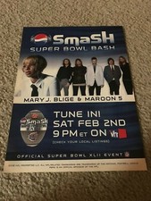 2008 SUPER BOWL XLII CONCERT Poster Print Ad MARY J. BLIGE MAROON 5 ADAM LEVINE