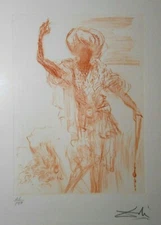 SCARCE SALVADOR DALI (SPAIN 1904-1989) PNCL SGND BRNT SIENNA INK ETCHING #46/150