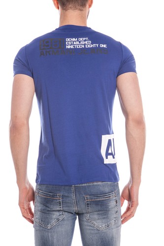 Armani Jeans Cotton Sweatshirt Men's T-Shirt Blue C6H17LL 8 - Picture 2 of 7