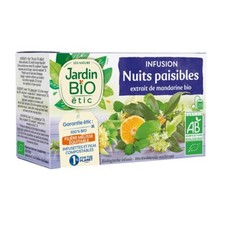 Lot de 3 Jardin Bio Infusion nuits paisibles extrait de mandarine bio (28g x 3)