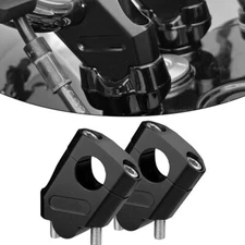 2X 7/8" Black Motorcycle ATV Bike Handlebar Riser 38mm Height up Clamp Mount Kit
