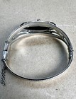 Vintage Estate Black Stone Silver Bracelet 2.25” Opening — photo 2