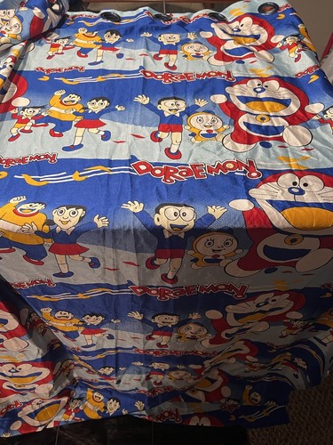 Doraemon Tende Finestra Blu Set di 2 Pannelli 7’ X 4’ Ft Cameretta Bambini Cartoni Animati - Foto 4 di 5
