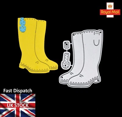 Wellington Boots Metal Cutting Die Kit, Welly, Wellies, Crafts, Card Making F7