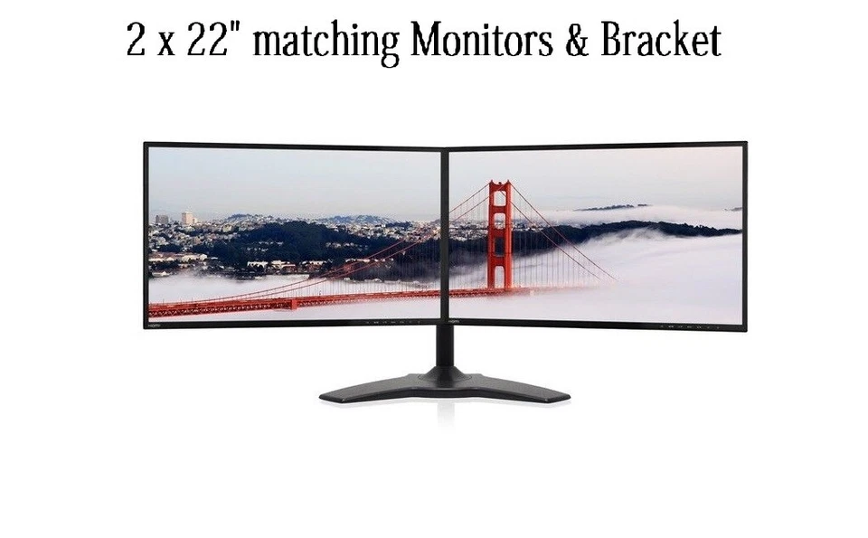 Dual Monitor 22" DELL E221Hb Full HD Computer Gaming Monitor Dual stand - Image 2 of 4