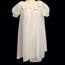 Vintage Lisette Babydoll Sheer Chiffon Peignoir Robe and Nightgown Set Size S