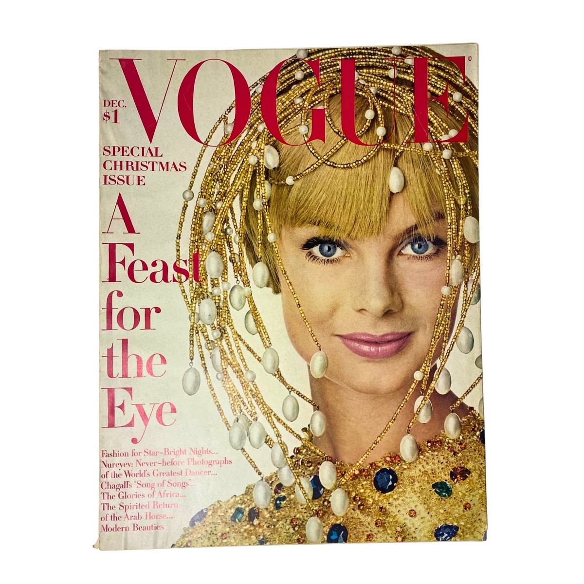 Vogue Magazine December 1967 Jean Shrimpton Cover No Label | eBay