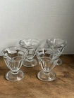 Set Of 4 Vtg 4" Anchor Hocking Glass Footed Tulip Ice Cream Sundae Dishes