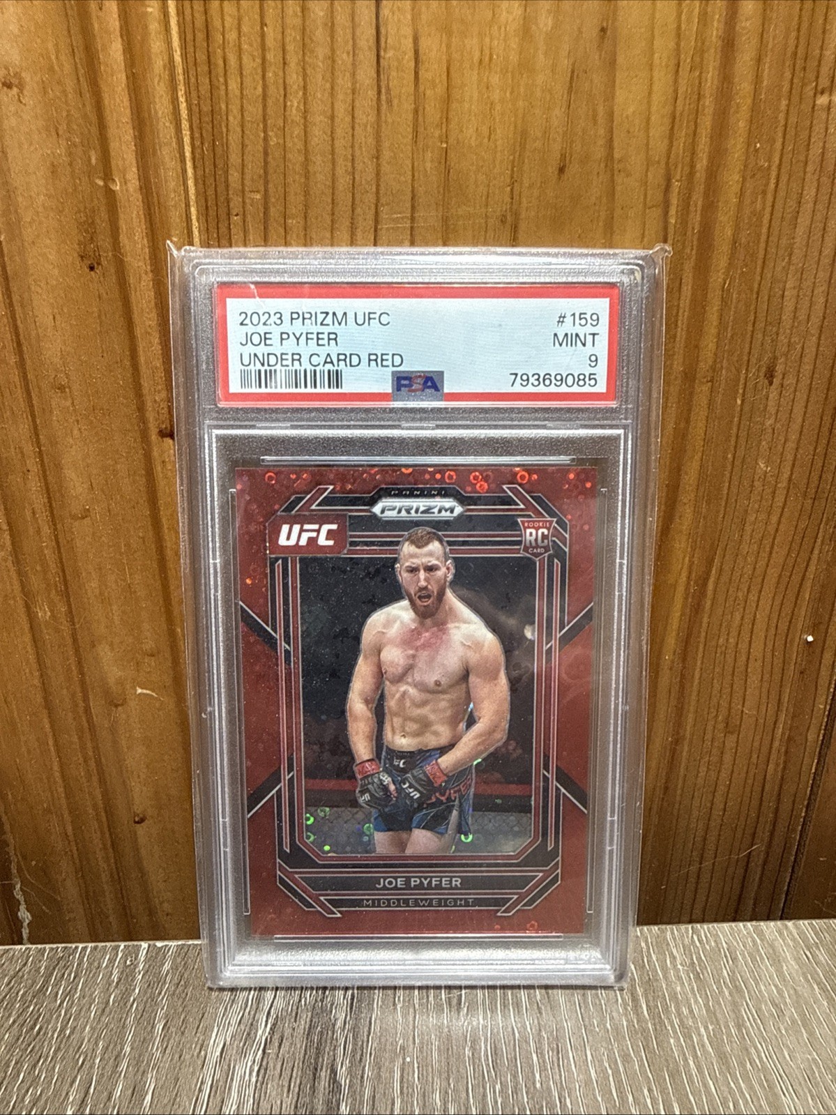2023 Panini Prizm UFC Joe Pyfer #159 Red Under Card Prizm /99 (RC)