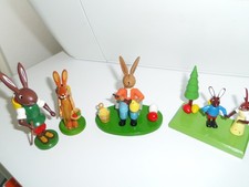 Erzgebirge Konvolut Osterhasen verschiedene gestemmpelt Handarbeit