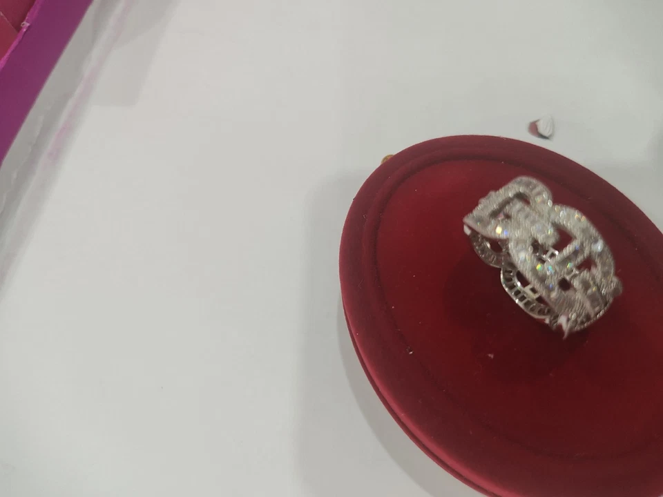 Hermoso anillo de hielo de mossanita astilla Foto 4 de 4