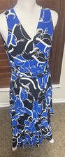 Ralph Lauren LRL Dress Sz 2 Equestrian Blue Stretch Knit Bit Bridle Career