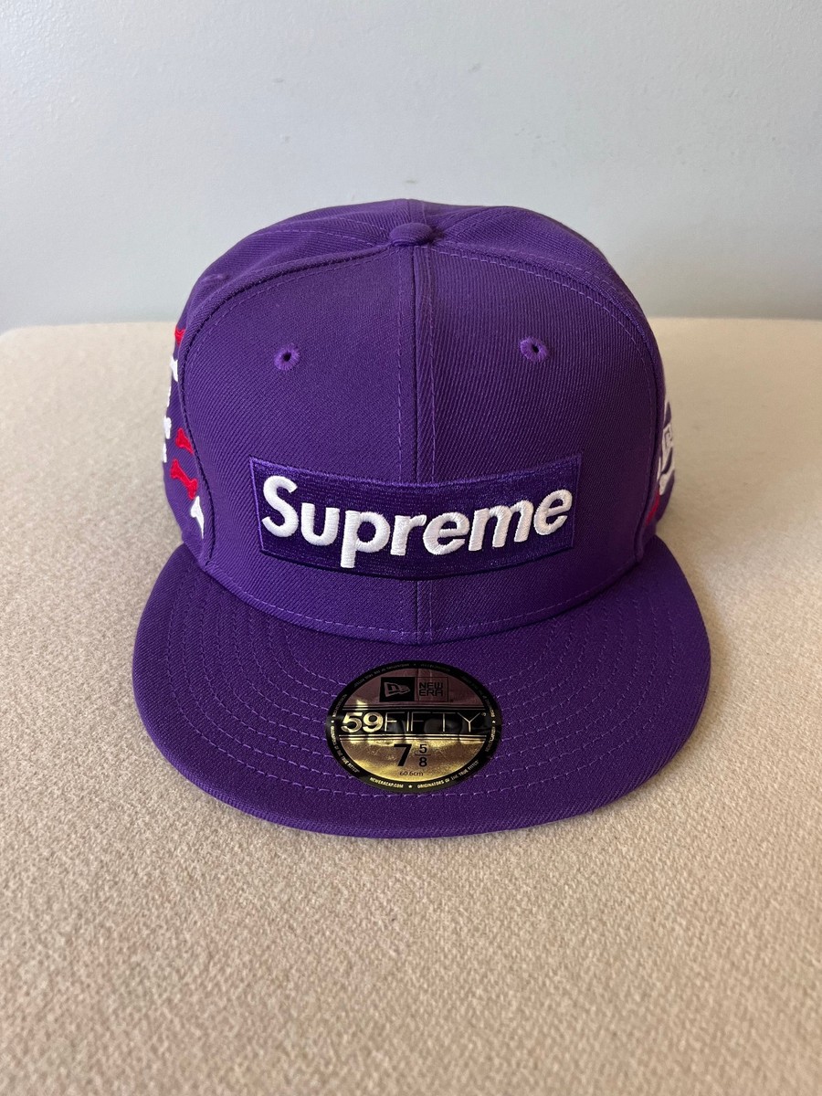 Supreme x New Era Bones Box Logo 59FIFTY Fitted Hat - Size 7 5/8