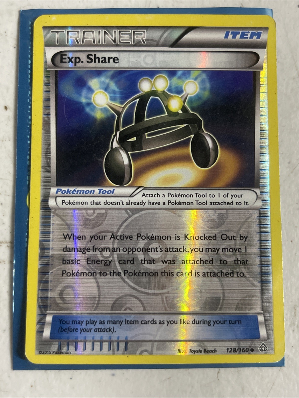 2015 Pokemon XY Primal Clash Trainer Exp. Share Item 128/160 Reverse Holo MP