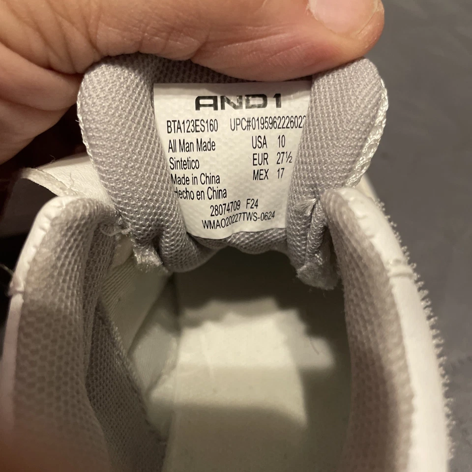 Tenis de baloncesto AND1 para niños pequeños talla 10 color blanco Foto 3 de 4