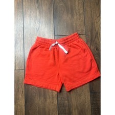 Hanna Andersson Boys Orange Sweat Shorts Drawstring Pockets 120cm US 6/7 Cotton