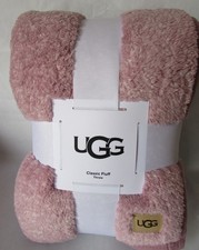 Ugg Classic Fluff Throw Blanket Reversible Mauve Pink Super Soft 50" x 70" New