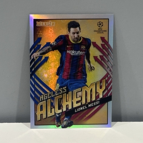 Topps 2020-21 Merlin Chrome UCL Ageless Alchemy Lionel Messi AA-LM Barca