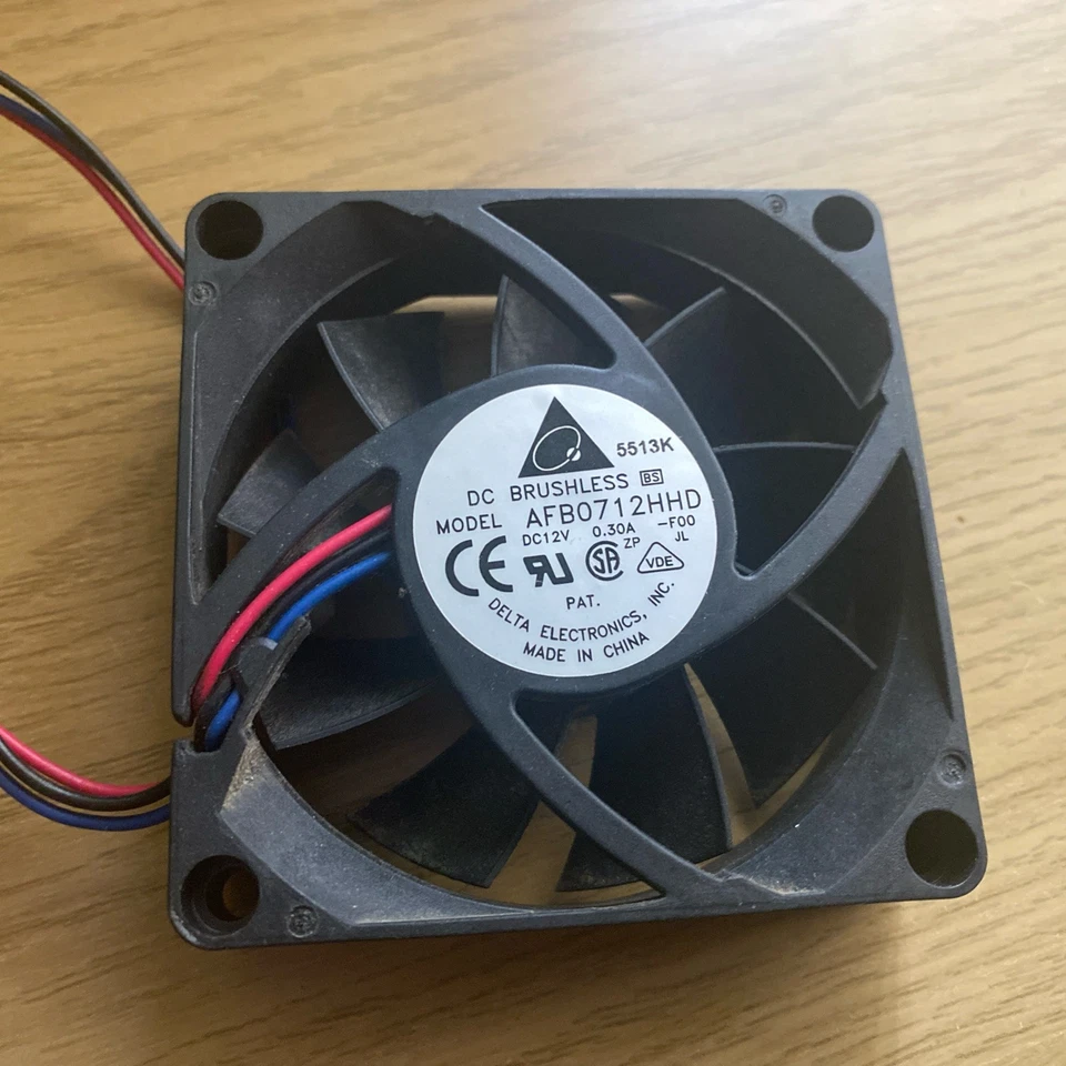 Delta 12v DC 0.30a 70x20mm 3-Wire Fan AFB0712HHD computer CPU cooling fan - Image 3 of 3