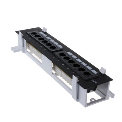 12 Ports Patch Panel for Cat 6 Wall Mount and Rack Mount Space Saviing