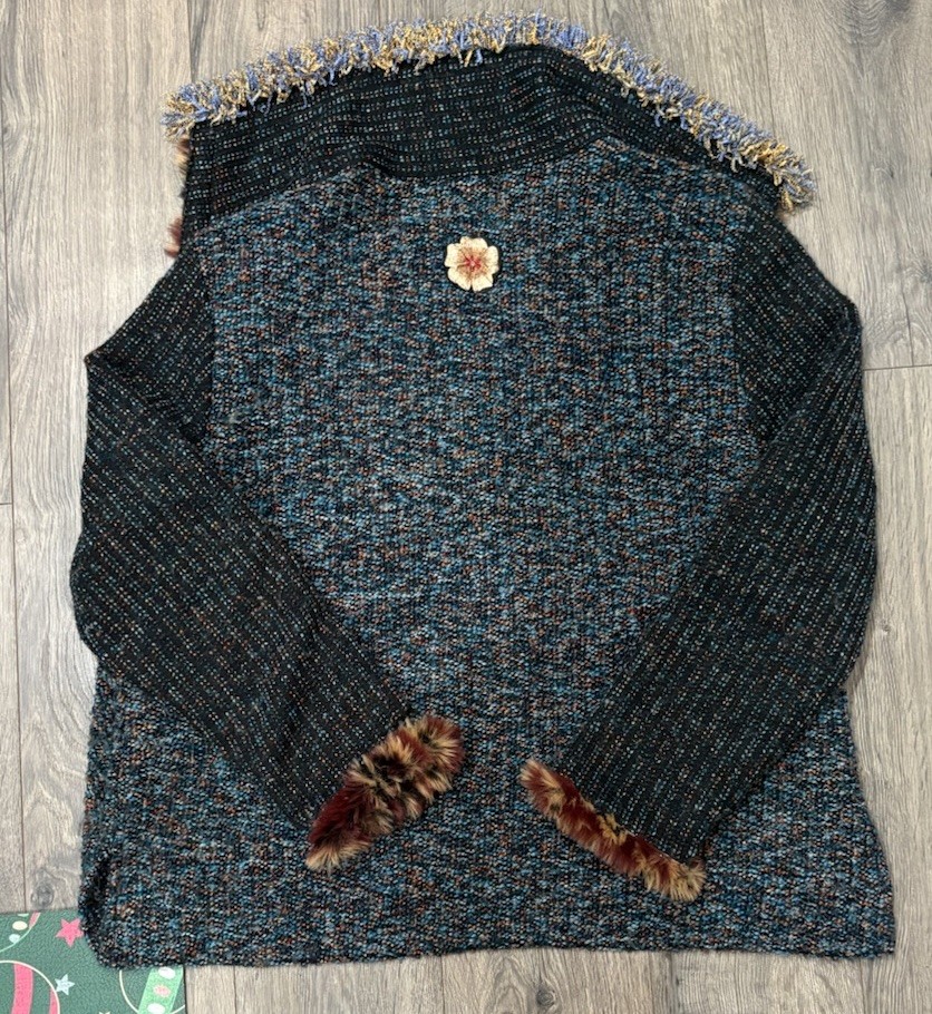 Lee Andersen Patchwork Knit Jacket Cardigan Boho … - image 5