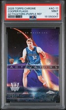 Cooper Flagg 2025 Topps Chrome Activators Purple Refractor /75 Rookie - PSA 9