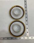 Unbranded White Gold Blue Trim Classic Porcelain Egg Dishes Set Of 2 7.6in — photo 2