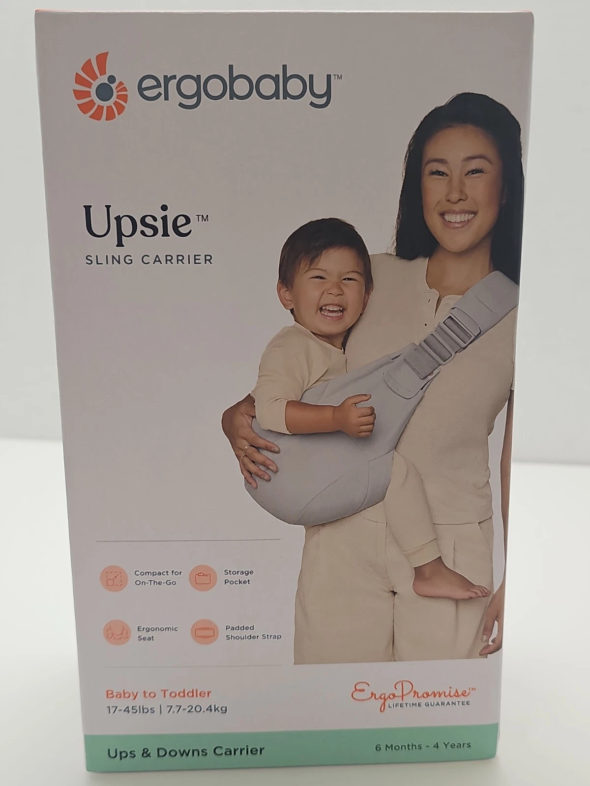 Baby Carrier Lightweight Adjustable Ergobaby Upsie Grey Hip Sling Soft Toddlers
