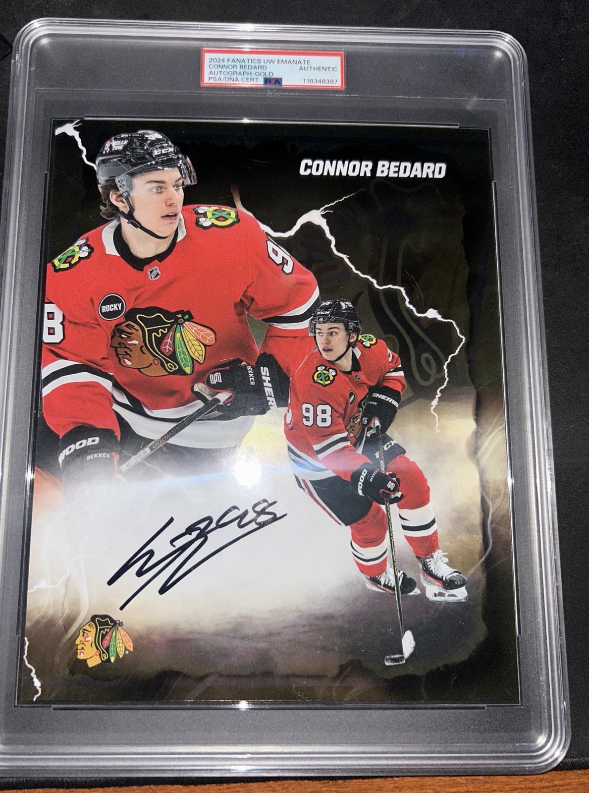 Connor Bedard Chicago Blackhawks FANATICS EMANATE UNDER WRAPS AUTO /50 - AUTHENTICATED 