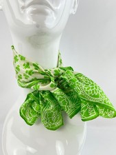 Vintage 1970s Anne Klein Robinson Golluber 100 Silk Scarf Lime Green Geometric