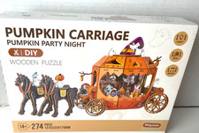 DIY Pumpkin Carriage Wooden Puzzle Pumpkin Party Night 274 Pieces Brand New
