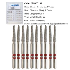 Multi-Use Dental Zirconia Adjustment Diamond Burs Round End Taper FG High Speed