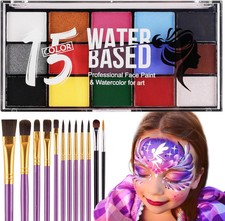 Face Body Paint 15 Color Professional Face Painting Palette For Art Theater Hall